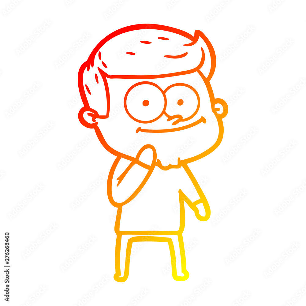 warm gradient line drawing cartoon happy man warm gradient line drawing cartoon happy man