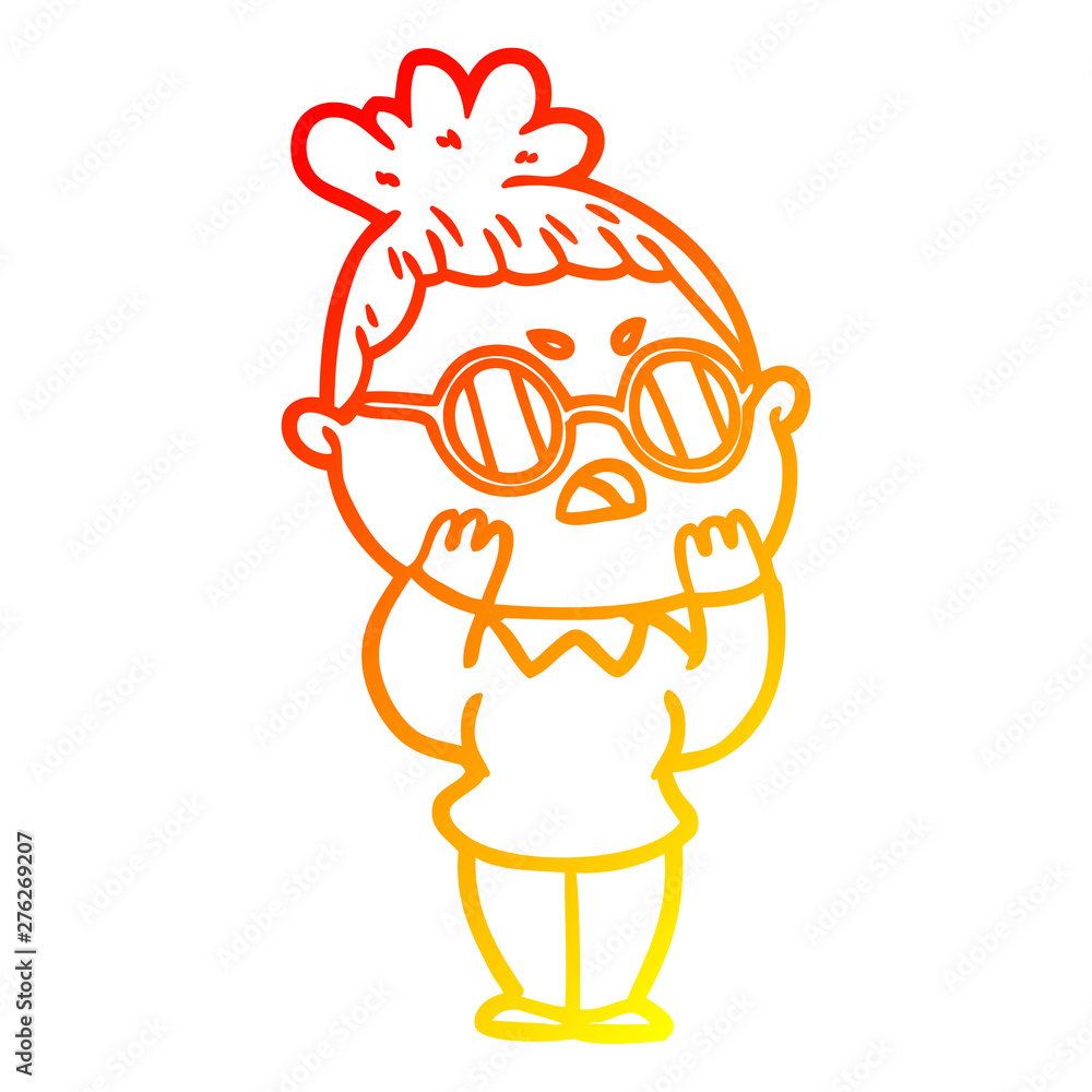 warm gradient line drawing cartoon annoyed woman warm gradient line drawing cartoon annoyed woman
