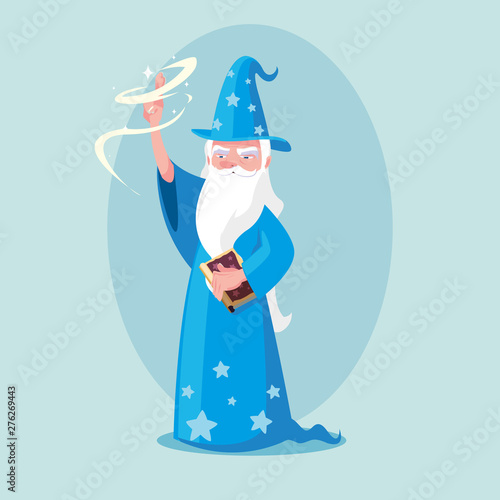 wizard with hat of fairytale avatar character