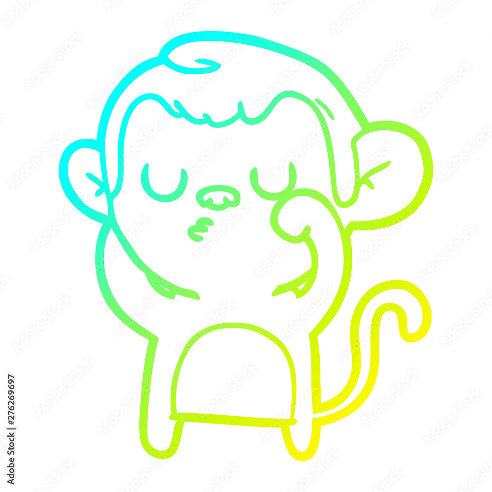 cold gradient line drawing cartoon monkey cold gradient line drawing cartoon monkey