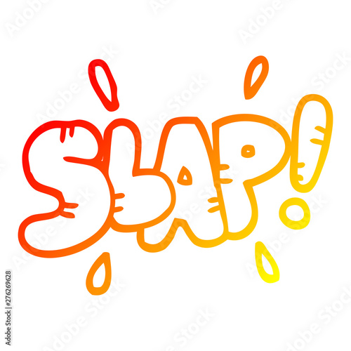 warm gradient line drawing cartoon slap symbol