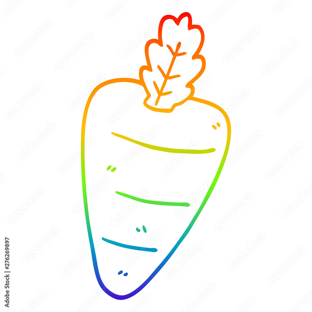rainbow gradient line drawing cartoon carrot rainbow gradient line drawing cartoon carrot