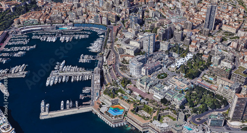 The most expensive city of Monaco Monte Carlo at noon from a height of 3 d