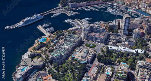 The most expensive city of Monaco Monte Carlo at noon from a height of 3 d