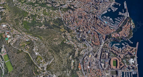 The most expensive city of Monaco Monte Carlo at noon from a height of 3 d photo