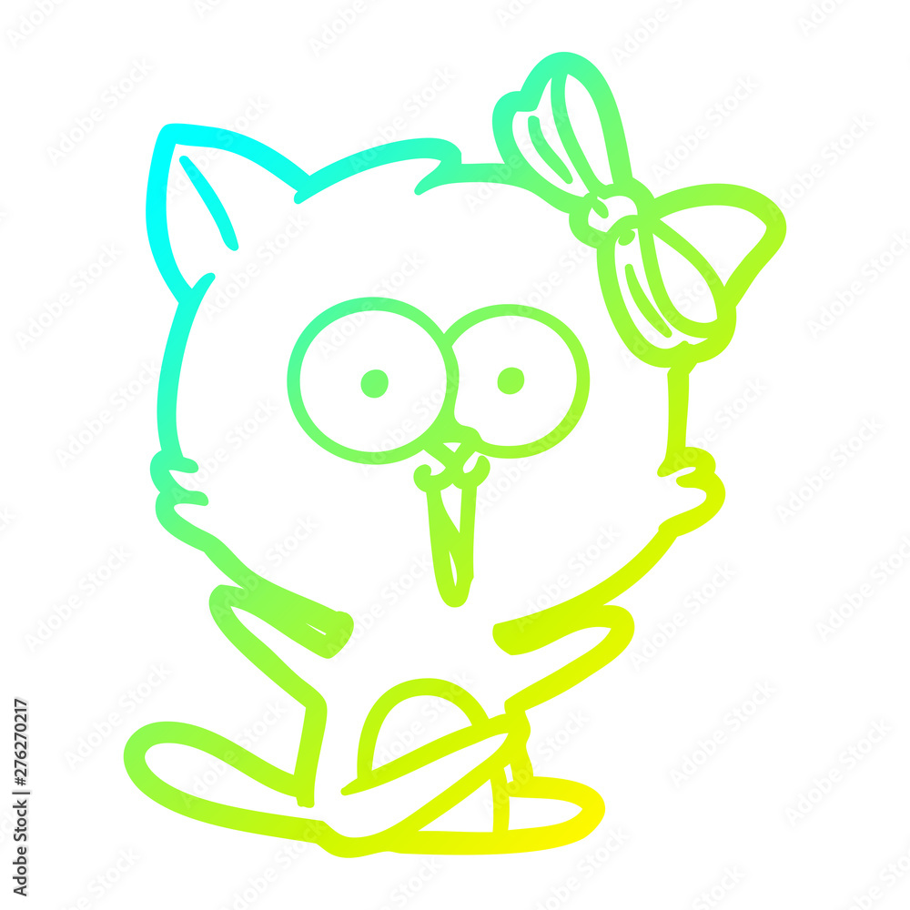 cold gradient line drawing cartoon cat cold gradient line drawing cartoon cat