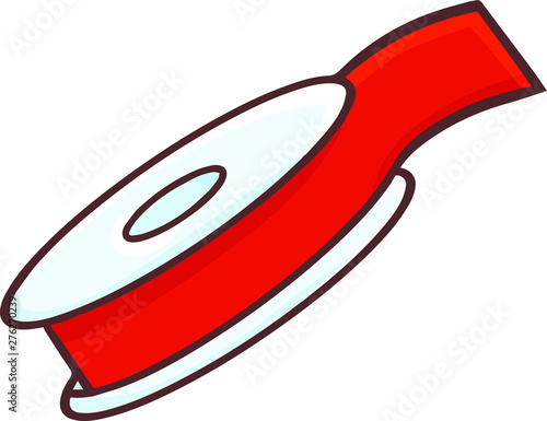 Funny and cute red adhesive scotch tape ready to use - vector.