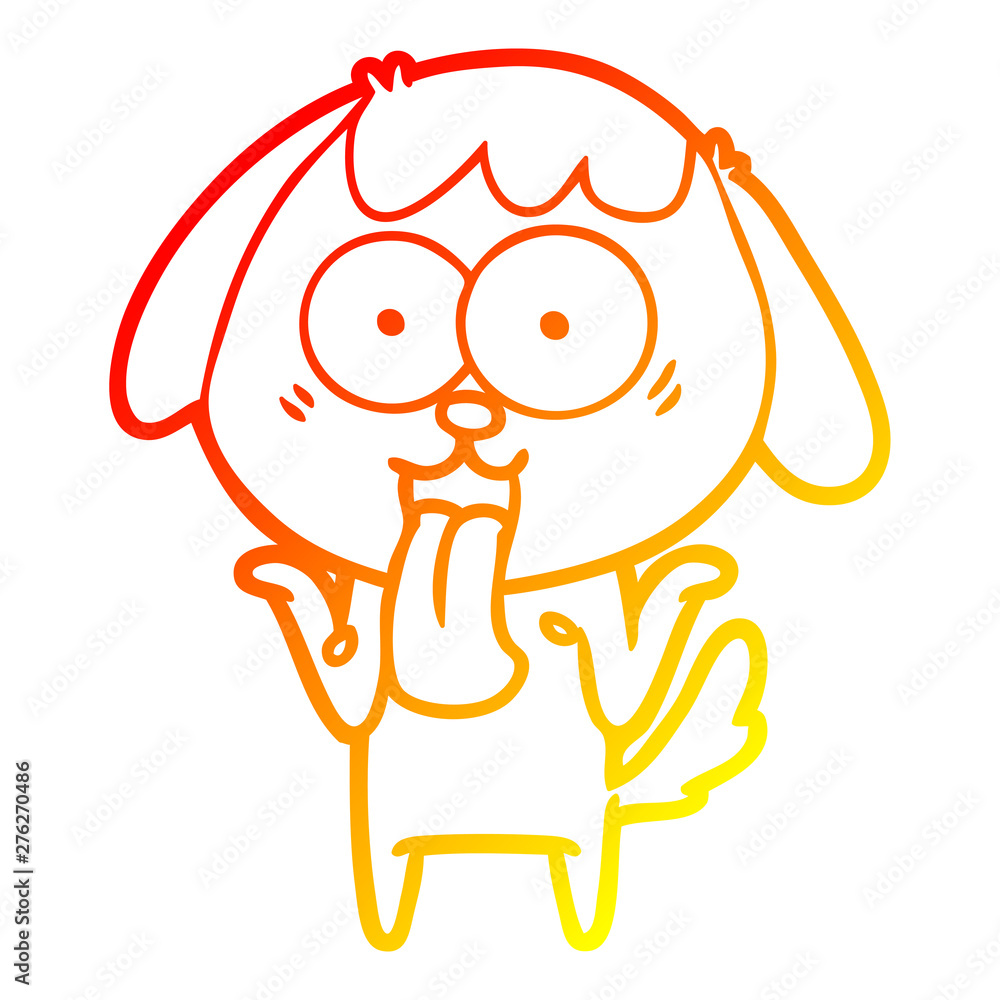 warm gradient line drawing cute cartoon dog warm gradient line drawing cute cartoon dog