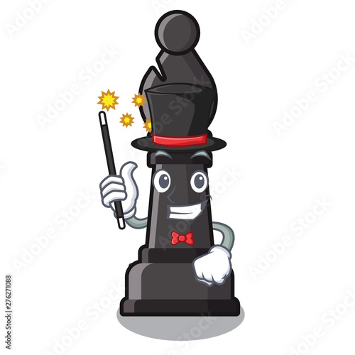 Magician bishop chess in the cartoon shape