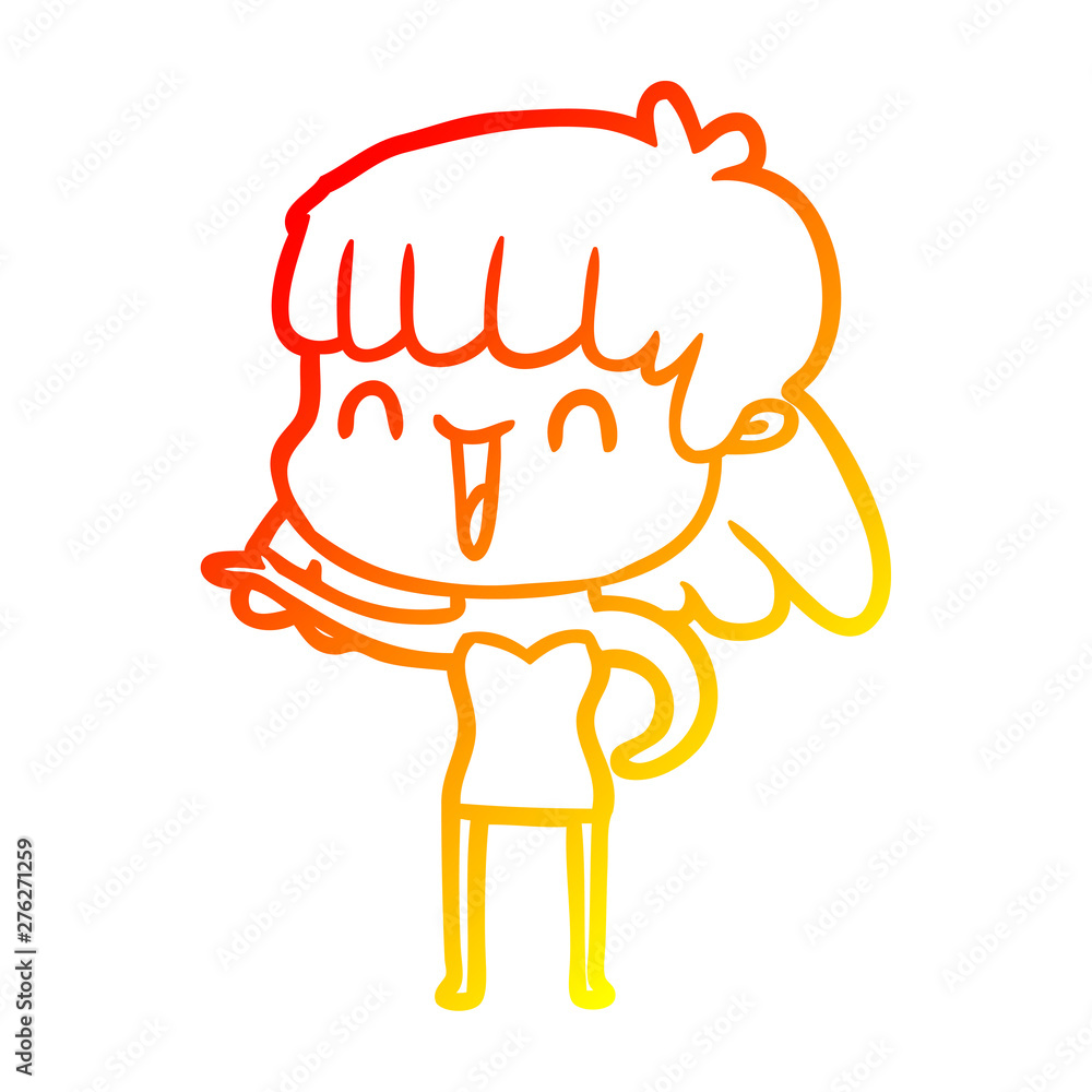warm gradient line drawing cartoon woman warm gradient line drawing cartoon woman