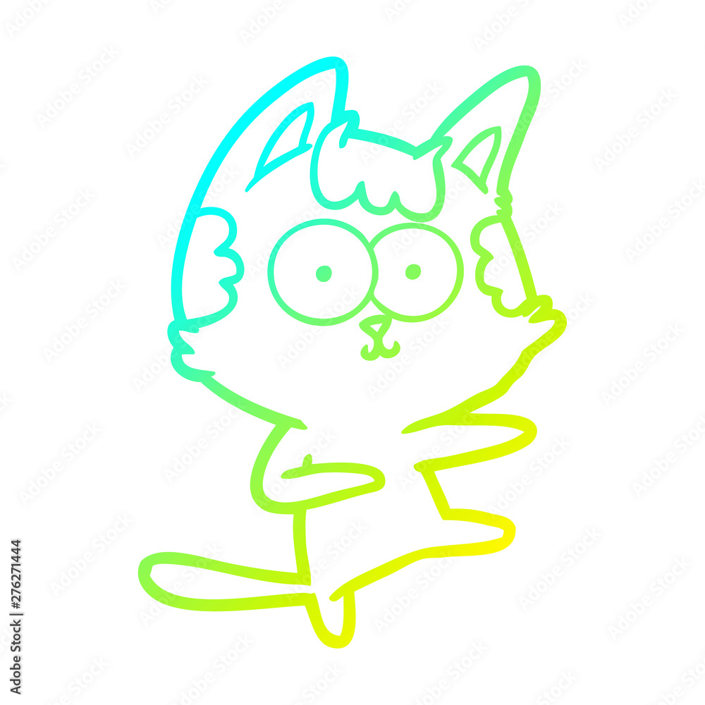 cold gradient line drawing dancing cartoon cat cold gradient line drawing dancing cartoon cat