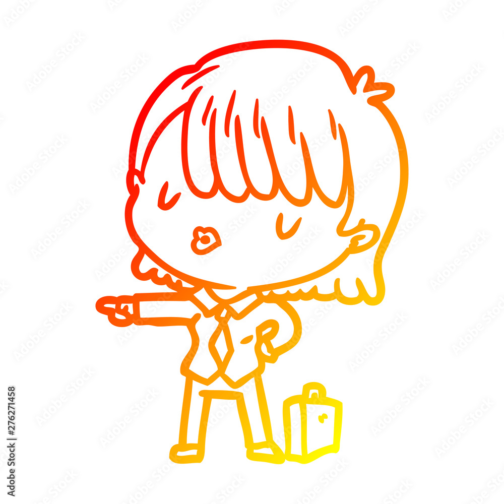 warm gradient line drawing efficient businesswoman giving orders warm gradient line drawing efficient businesswoman giving orders