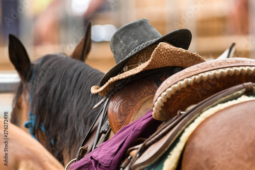 Cowboy hat at horse