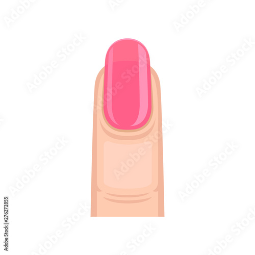 Short pink nail. Vector illustration on white background. © Happypictures