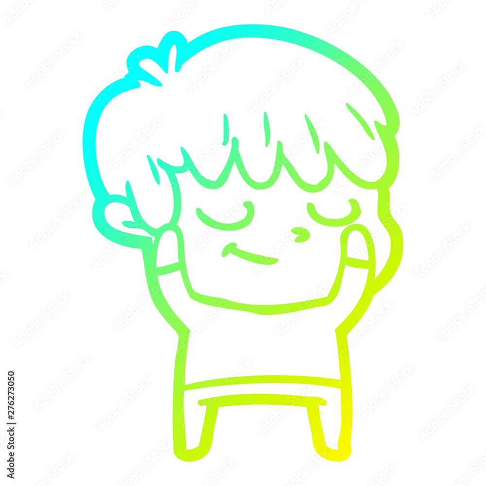 cold gradient line drawing happy cartoon boy cold gradient line drawing happy cartoon boy