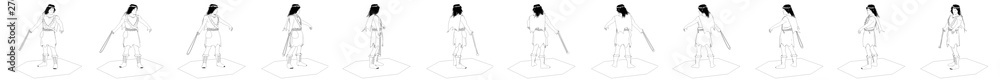 3d render, warrior character set, illustration 3d render, warrior character set, illustration