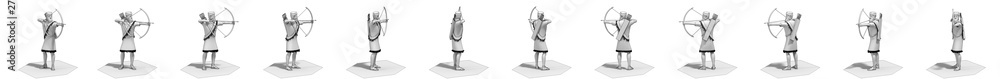 3d render, warrior character set, illustration 3d render, warrior character set, illustration