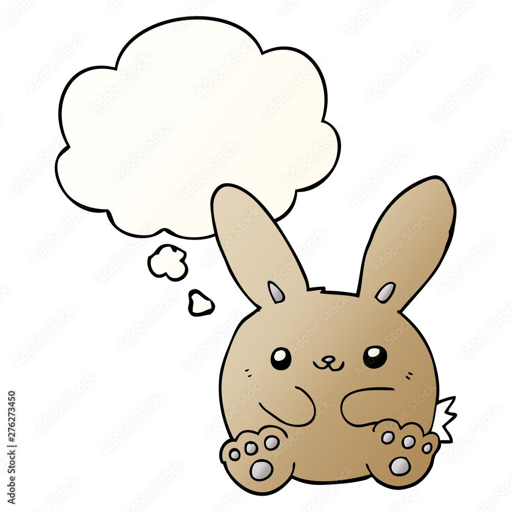 cartoon rabbit and thought bubble in smooth gradient style cartoon rabbit and thought bubble in smooth gradient style