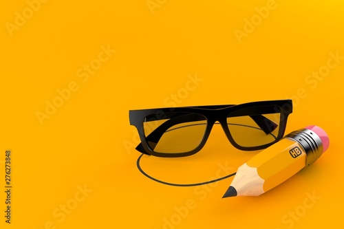 Glasses with pencil