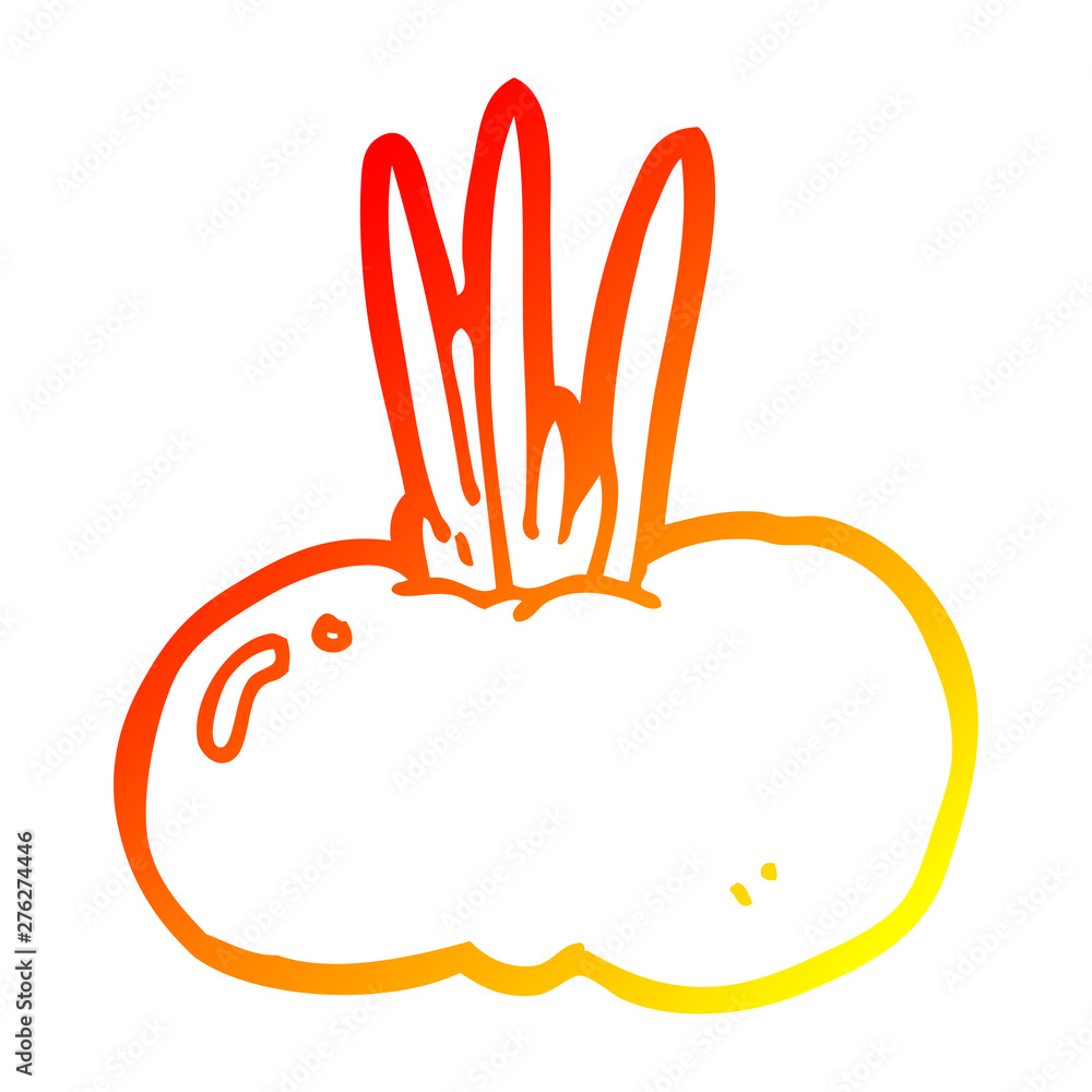 Fototapeta premium warm gradient line drawing cartoon vegetable