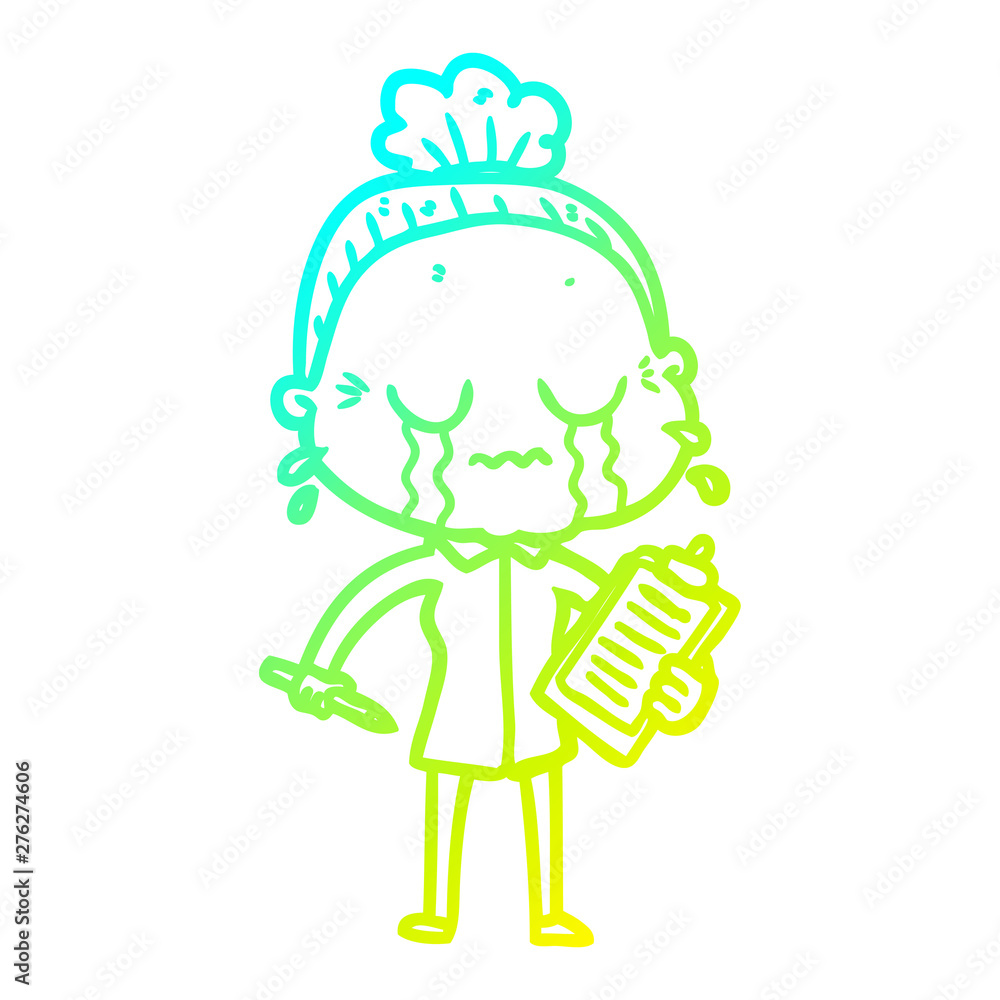 cold gradient line drawing cartoon crying old lady cold gradient line drawing cartoon crying old lady