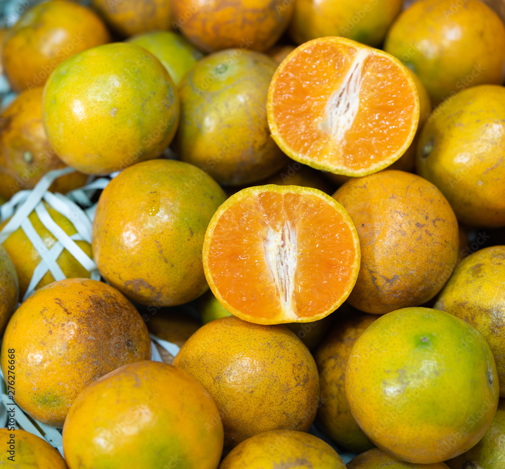 Orange fruits pack in paper box background Orange fruits pack in paper box background