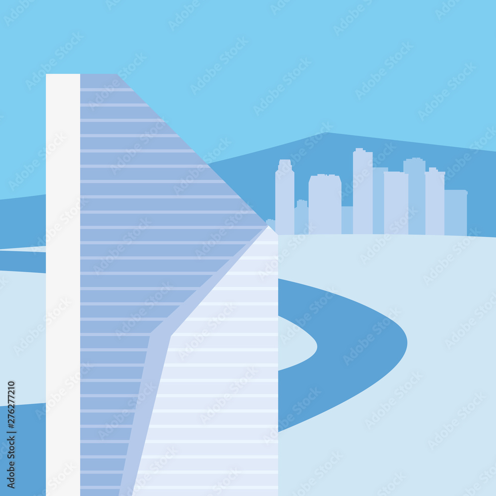 blue city skyline urban buildings city road blue city skyline urban buildings city road