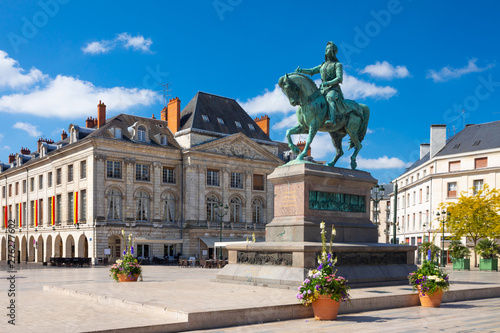 Monument of Jeanne d'Arc on Place du Martroi in Orleans, France photo