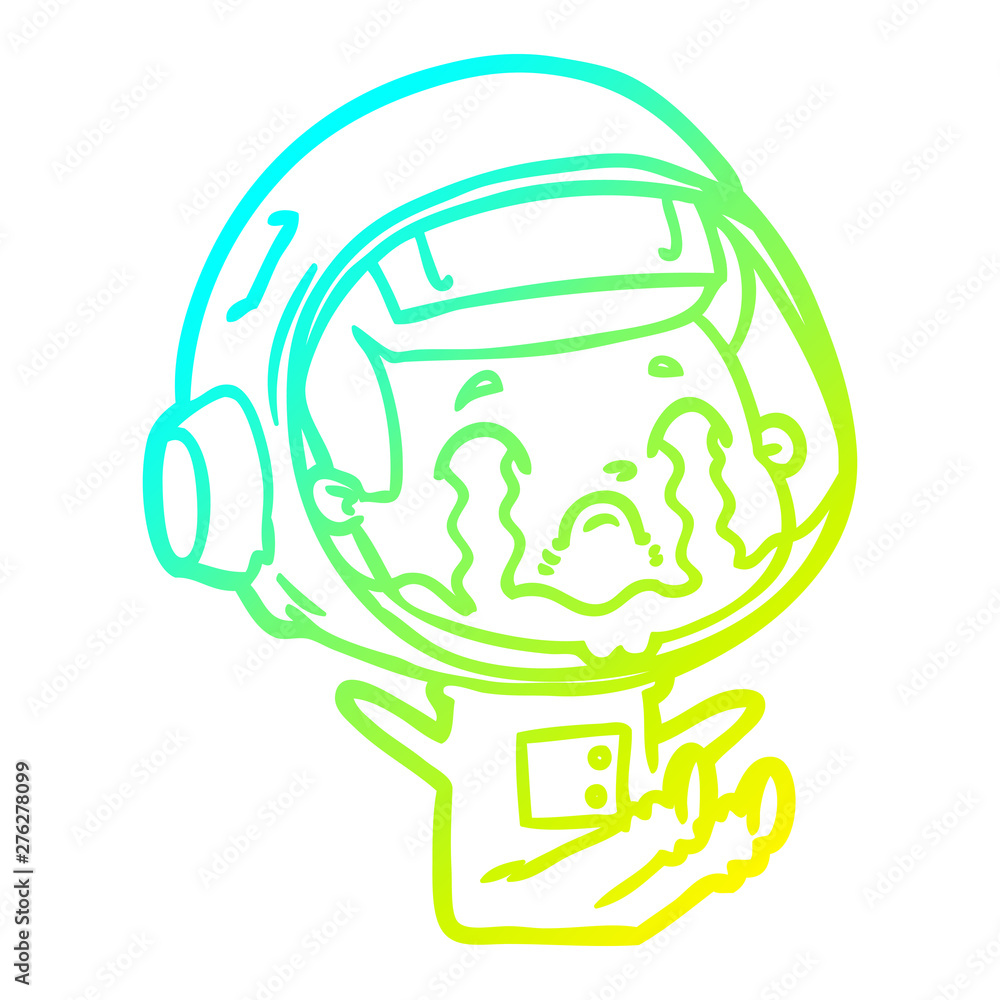 cold gradient line drawing cartoon crying astronaut cold gradient line drawing cartoon crying astronaut