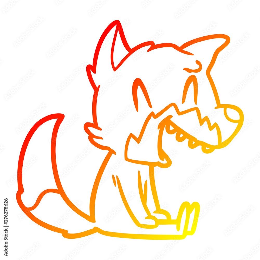 warm gradient line drawing laughing fox cartoon warm gradient line drawing laughing fox cartoon