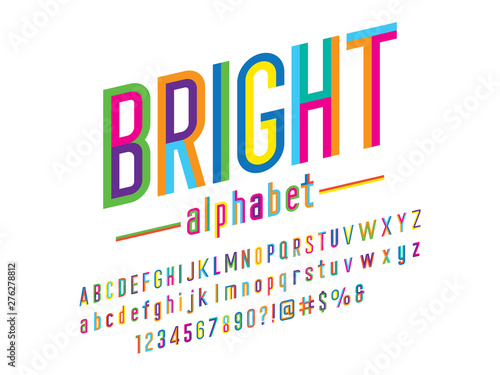 Trendy style colorful alphabet design