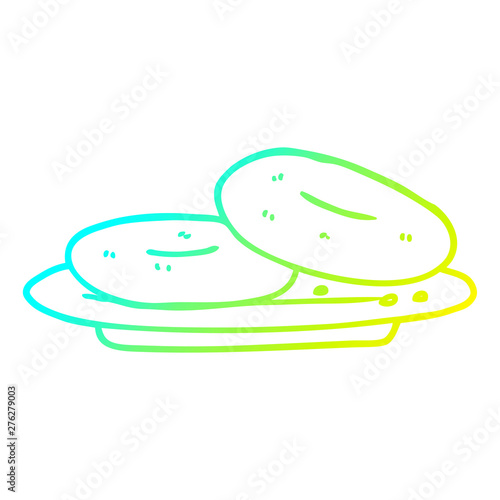 cold gradient line drawing cartoon donuts