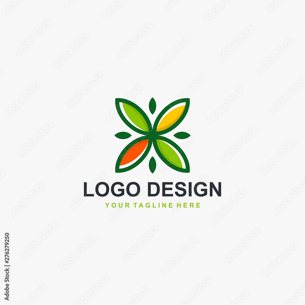 Harvest logo design vector. Leaf circle abstract design for agriculture company. Harvest logo design vector. Leaf circle abstract design for agriculture company.