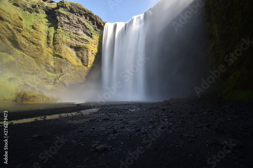 The big Skogafoss Waterfall in the South of Iceland