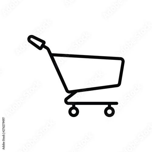 Black line icon for trolley 