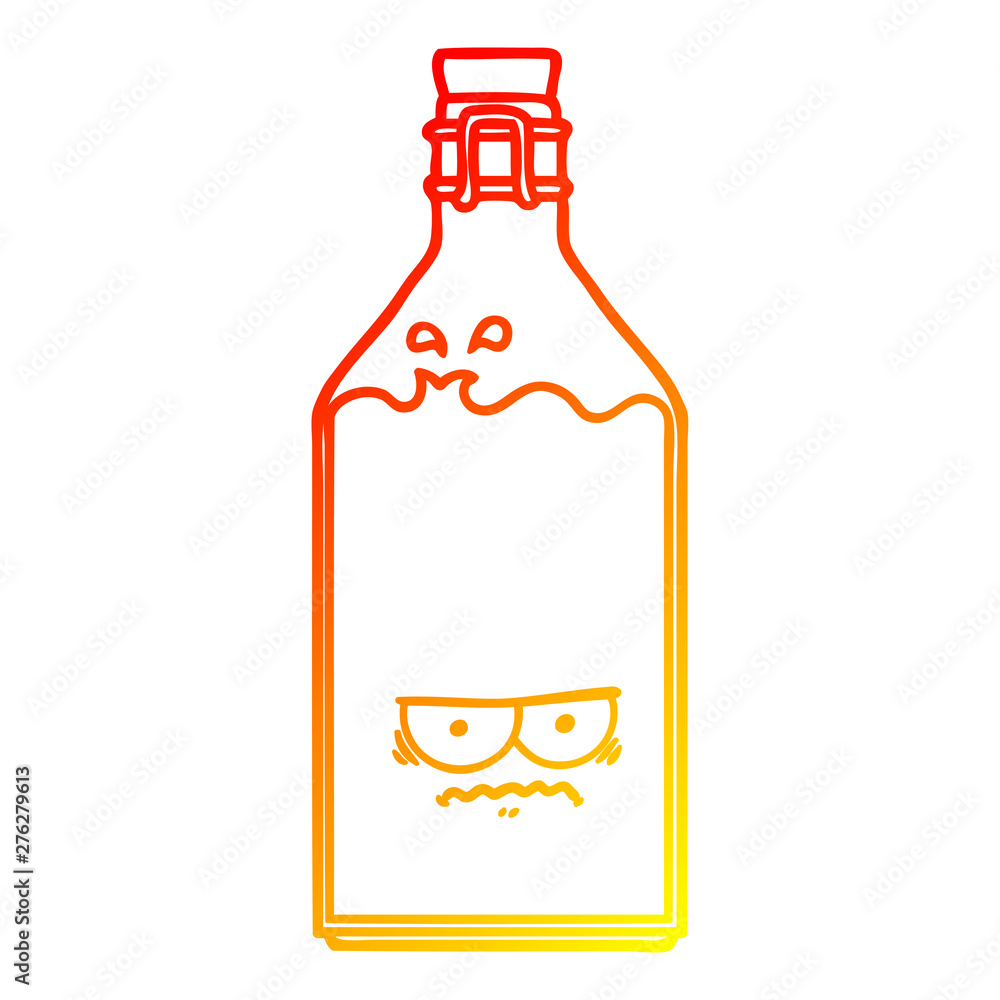 warm gradient line drawing cartoon old bottle warm gradient line drawing cartoon old bottle