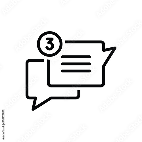 Black line icon for chat chatter