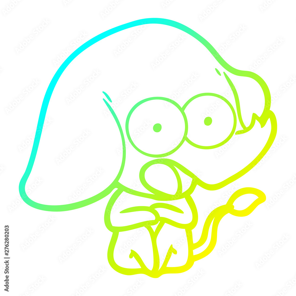 cold gradient line drawing cute cartoon elephant cold gradient line drawing cute cartoon elephant