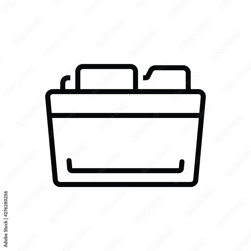 Black line icon for folder Black line icon for folder