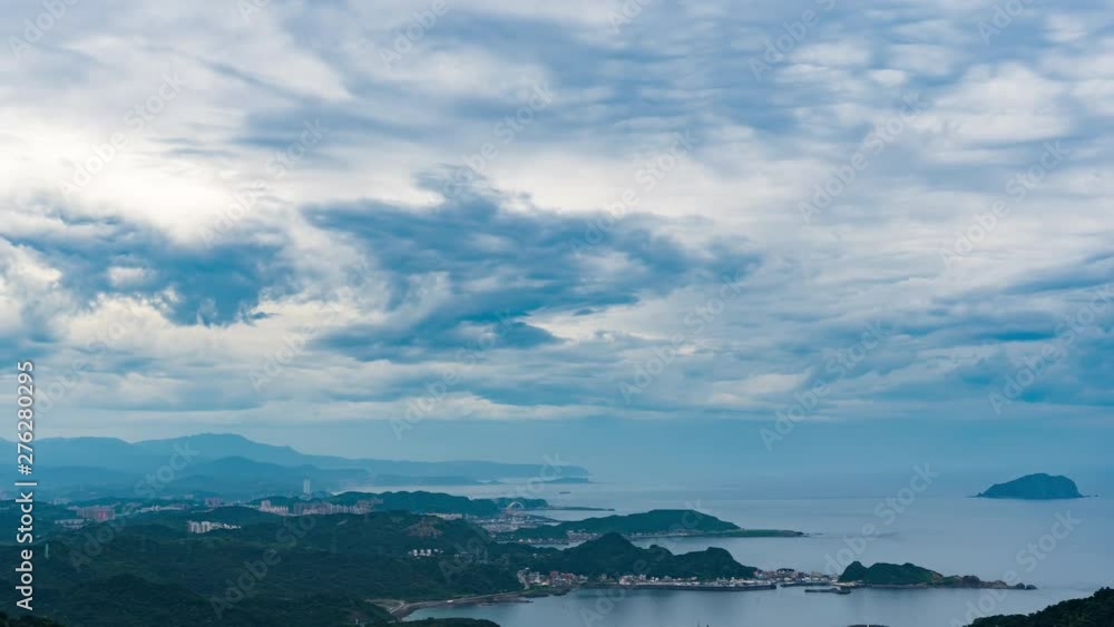 time lapse of harbour to the east china sea, view from Jiufen, Taiwan time lapse of harbour to the east china sea, view from Jiufen, Taiwan
