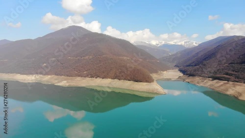 4k aerial view landscape of lake, Georgia photo