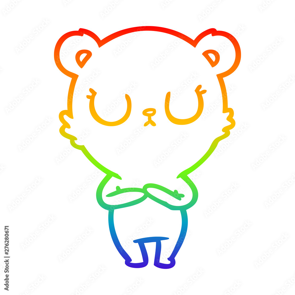 rainbow gradient line drawing peaceful cartoon polar bear rainbow gradient line drawing peaceful cartoon polar bear