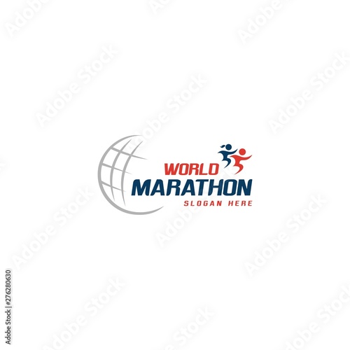 World marathon logo vector illustration