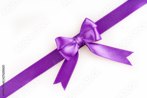 purple ribbon on white background © banusevim