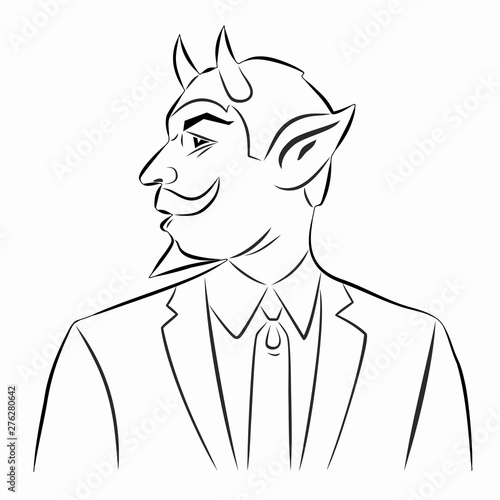 illustration of devil face , vector draw