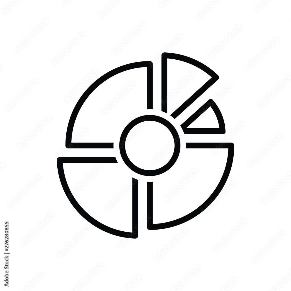 Black line icon for pie chart pie Black line icon for pie chart pie