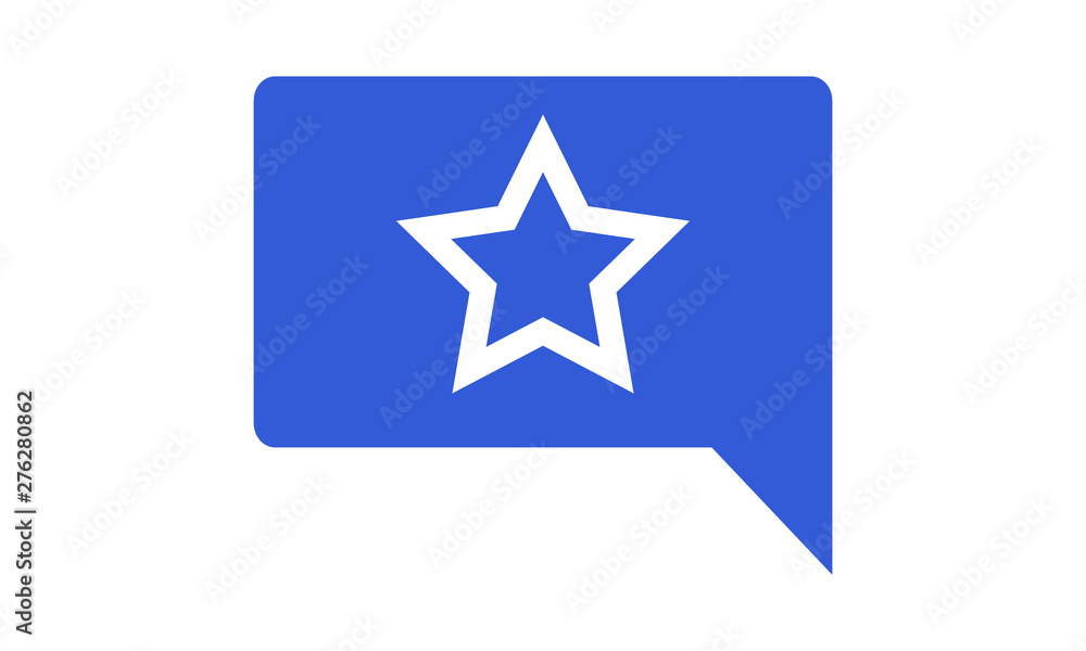 Bubble chat favorite message star icon for communication and feedback Bubble chat favorite message star icon for communication and feedback