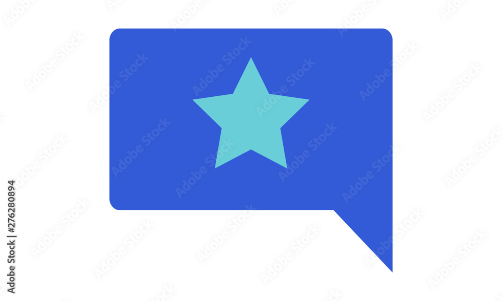 Bubble chat with favorite message star icon for communication and feedback Bubble chat with favorite message star icon for communication and feedback