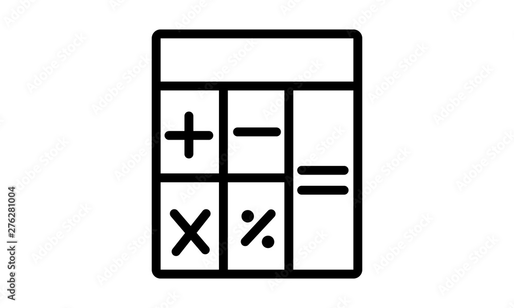 Calculator thin line icon for mathematics and finance Calculator thin line icon for mathematics and finance