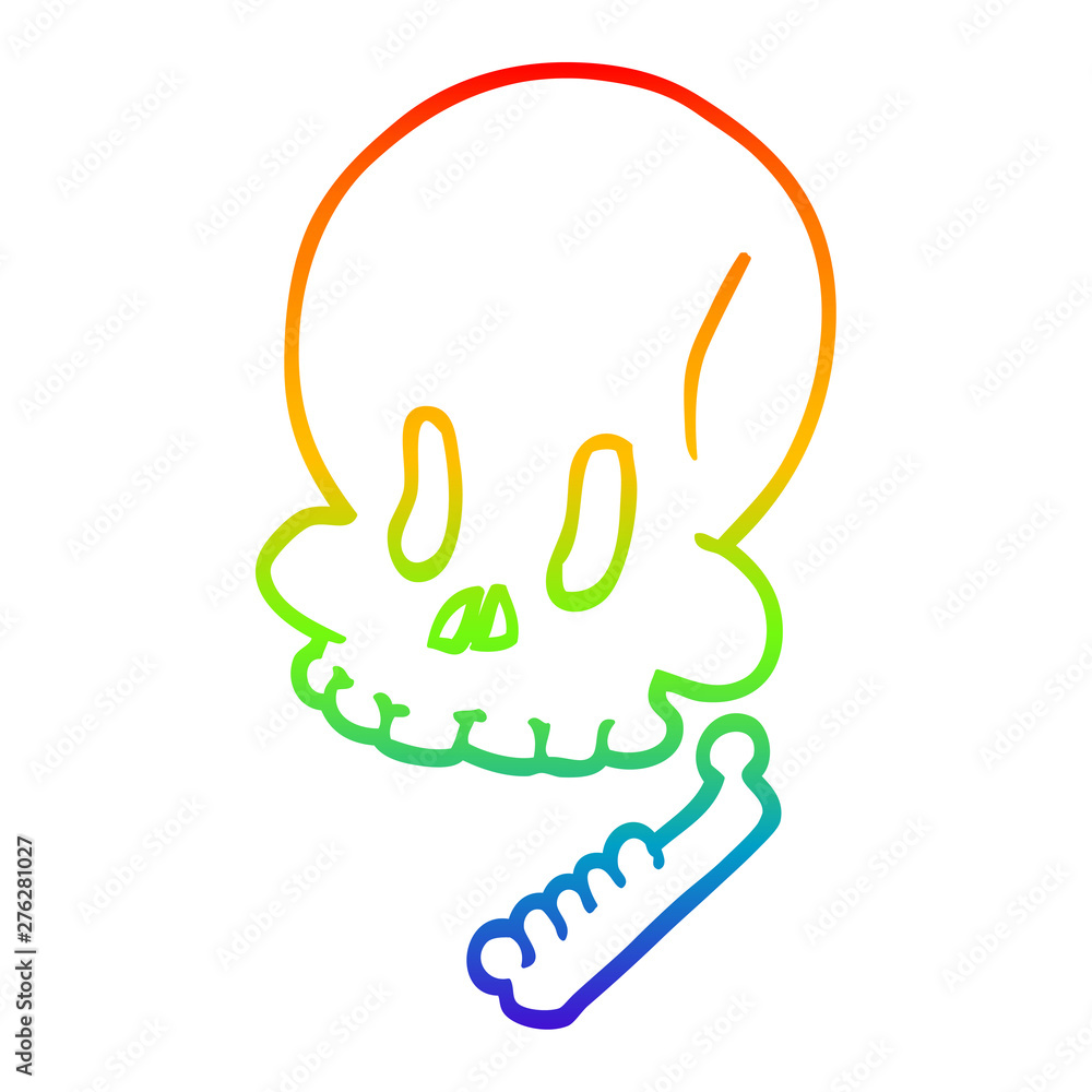 rainbow gradient line drawing cartoon halloween skull rainbow gradient line drawing cartoon halloween skull